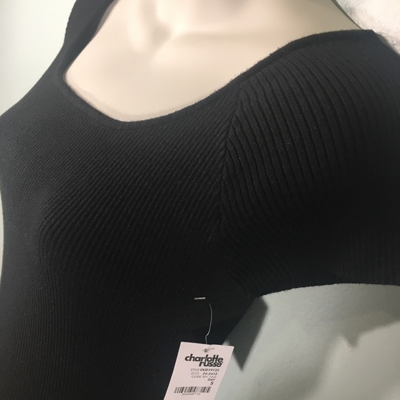 Black Charlotte Russe Short Sleeve Dress NWT Small - Picture 5 of 8